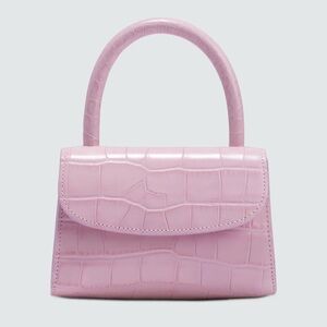 Elegant Pink Croc-Embossed Handbag